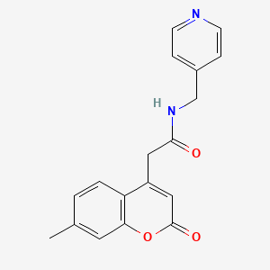 molecular formula C18H16N2O3 B2553634 2-(7-甲基-2-氧代-2H-香豆素-4-基)-N-(吡啶-4-基甲基)乙酰胺 CAS No. 919760-75-1