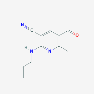 molecular formula C12H13N3O B2553636 5-アセチル-2-(アリルアミノ)-6-メチルニコチノニトリル CAS No. 303146-92-1