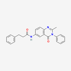 molecular formula C24H21N3O2 B2553648 N-(2-甲基-4-氧代-3-苯基-3,4-二氢喹唑啉-6-基)-3-苯基丙酰胺 CAS No. 1105236-09-6