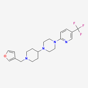 molecular formula C20H25F3N4O B2553649 1-(1-(Furan-3-ylmethyl)piperidin-4-yl)-4-(5-(trifluoromethyl)pyridin-2-yl)piperazine CAS No. 2034611-82-8