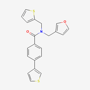 N-(furan-3-ylmethyl)-N-(thiophen-2-ylmethyl)-4-(thiophen-3-yl)benzamide