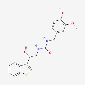molecular formula C20H22N2O4S B2553661 1-(2-(Benzo[b]thiophen-3-yl)-2-hydroxyethyl)-3-(3,4-dimethoxybenzyl)urea CAS No. 2034408-52-9
