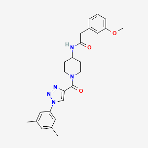 molecular formula C25H29N5O3 B2553664 N-(1-(1-(3,5-二甲苯基)-1H-1,2,3-三唑-4-羰基)哌啶-4-基)-2-(3-甲氧苯基)乙酰胺 CAS No. 1251602-30-8