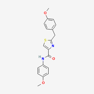 molecular formula C19H18N2O3S B2553665 N-(4-甲氧基苯基)-2-[(4-甲氧基苯基)甲基]-1,3-噻唑-4-甲酰胺 CAS No. 478030-23-8