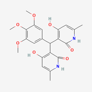 molecular formula C22H24N2O7 B2553689 3,3'-((3,4,5-trimethoxyphenyl)methylene)bis(4-hydroxy-6-methylpyridin-2(1H)-one) CAS No. 883083-91-8