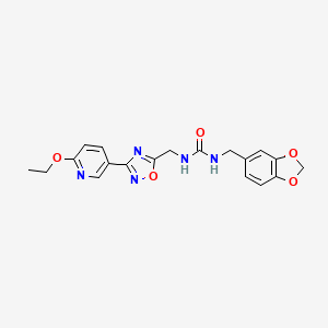 molecular formula C19H19N5O5 B2553692 1-(苯并[d][1,3]二氧杂环-5-基甲基)-3-((3-(6-乙氧基吡啶-3-基)-1,2,4-恶二唑-5-基)甲基)脲 CAS No. 2034453-21-7