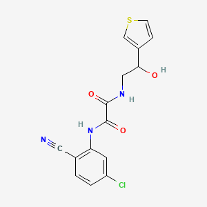 molecular formula C15H12ClN3O3S B2553700 N1-(5-氯-2-氰基苯基)-N2-(2-羟基-2-(噻吩-3-基)乙基)草酰胺 CAS No. 1251689-70-9