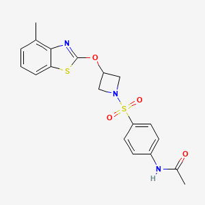 N-(4-((3-((4-methylbenzo[d]thiazol-2-yl)oxy)azetidin-1-yl)sulfonyl)phenyl)acetamide