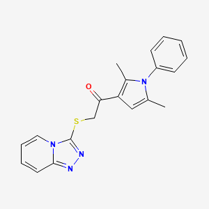 molecular formula C20H18N4OS B2553704 2-([1,2,4]triazolo[4,3-a]pyridin-3-ylthio)-1-(2,5-dimethyl-1-phenyl-1H-pyrrol-3-yl)ethanone CAS No. 307512-53-4