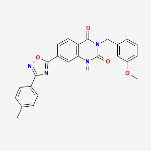 molecular formula C25H20N4O4 B2553705 3-(3-methoxybenzyl)-7-(3-(p-tolyl)-1,2,4-oxadiazol-5-yl)quinazoline-2,4(1H,3H)-dione CAS No. 1358438-30-8