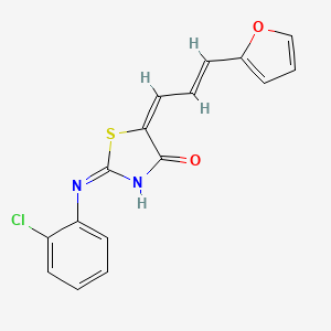 (2Z,5E)-2-((2-chlorophenyl)imino)-5-((E)-3-(furan-2-yl)allylidene)thiazolidin-4-one