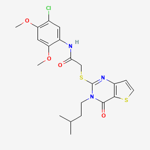 N-(5-chloro-2,4-dimethoxyphenyl)-2-{[3-(3-methylbutyl)-4-oxo-3,4-dihydrothieno[3,2-d]pyrimidin-2-yl]sulfanyl}acetamide