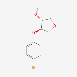 molecular formula C10H11BrO3 B2553716 trans-4-(4-Bromophenoxy)tetrahydrofuran-3-ol CAS No. 1258963-16-4; 2166040-22-6