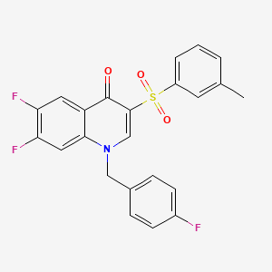 6,7-difluoro-1-(4-fluorobenzyl)-3-[(3-methylphenyl)sulfonyl]quinolin-4(1H)-one