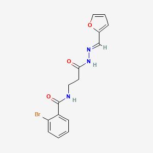 (E)-2-bromo-N-(3-(2-(furan-2-ylmethylene)hydrazinyl)-3-oxopropyl)benzamide