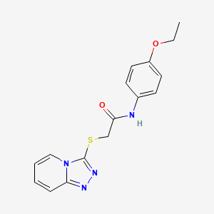 molecular formula C16H16N4O2S B2553733 N-(4-ethoxyphenyl)-2-([1,2,4]triazolo[4,3-a]pyridin-3-ylsulfanyl)acetamide CAS No. 304691-51-8