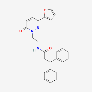 molecular formula C25H23N3O3 B2553734 N-(2-(3-(呋喃-2-基)-6-氧代嘧啶并[1,6-H]-1(6H)-基)乙基)-3,3-二苯基丙酰胺 CAS No. 946211-93-4