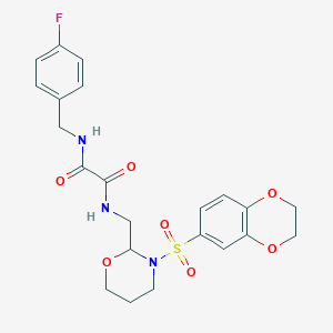 N1-((3-((2,3-dihydrobenzo[b][1,4]dioxin-6-yl)sulfonyl)-1,3-oxazinan-2-yl)methyl)-N2-(4-fluorobenzyl)oxalamide