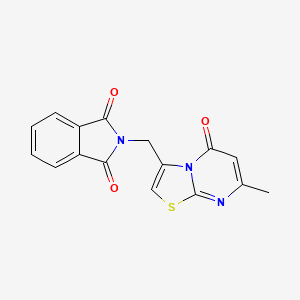 molecular formula C16H11N3O3S B2553738 2-((7-methyl-5-oxo-5H-thiazolo[3,2-a]pyrimidin-3-yl)methyl)isoindoline-1,3-dione CAS No. 1286712-86-4
