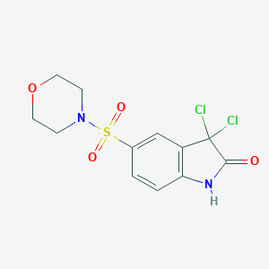 molecular formula C12H12Cl2N2O4S B255375 3,3-dichloro-5-(morpholin-4-ylsulfonyl)-1,3-dihydro-2H-indol-2-one 