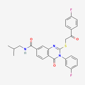 3-(3-fluorophenyl)-2-{[2-(4-fluorophenyl)-2-oxoethyl]sulfanyl}-N-(2-methylpropyl)-4-oxo-3,4-dihydroquinazoline-7-carboxamide