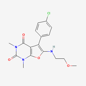 5-(4-chlorophenyl)-6-((2-methoxyethyl)amino)-1,3-dimethylfuro[2,3-d]pyrimidine-2,4(1H,3H)-dione