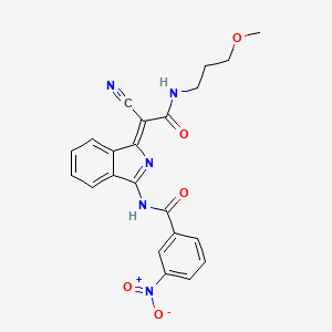 (Z)-N-(1-(1-cyano-2-((3-methoxypropyl)amino)-2-oxoethylidene)-1H-isoindol-3-yl)-3-nitrobenzamide