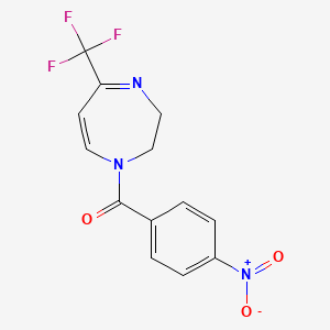 molecular formula C13H10F3N3O3 B2553775 (4-nitrophenyl)[5-(trifluoromethyl)-2,3-dihydro-1H-1,4-diazepin-1-yl]methanone CAS No. 478249-14-8
