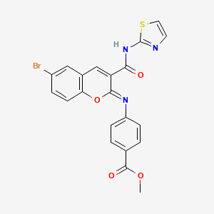 methyl 4-{[(2Z)-6-bromo-3-(1,3-thiazol-2-ylcarbamoyl)-2H-chromen-2-ylidene]amino}benzoate