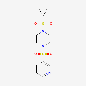 molecular formula C12H17N3O4S2 B2553782 1-(环丙基磺酰基)-4-(吡啶-3-基磺酰基)哌嗪 CAS No. 1226456-57-0