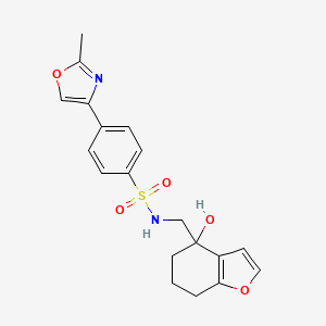 N-((4-hydroxy-4,5,6,7-tetrahydrobenzofuran-4-yl)methyl)-4-(2-methyloxazol-4-yl)benzenesulfonamide