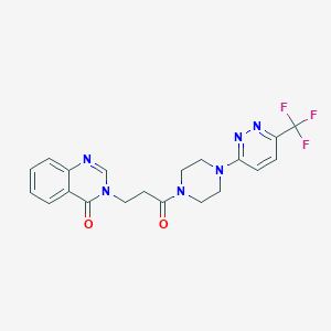 3-[3-Oxo-3-[4-[6-(trifluoromethyl)pyridazin-3-yl]piperazin-1-yl]propyl]quinazolin-4-one