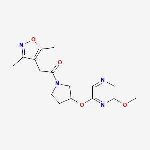 molecular formula C16H20N4O4 B2553786 2-(3,5-二甲基异恶唑-4-基)-1-(3-((6-甲氧基吡嗪-2-基)氧)吡咯烷-1-基)乙酮 CAS No. 2034476-13-4