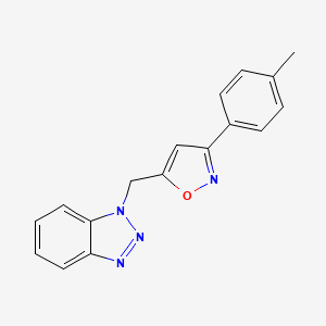 molecular formula C17H14N4O B2553789 3-(4-Methylphenyl)-5-(1H-benzotriazole-1-ylmethyl)isoxazole CAS No. 305860-86-0