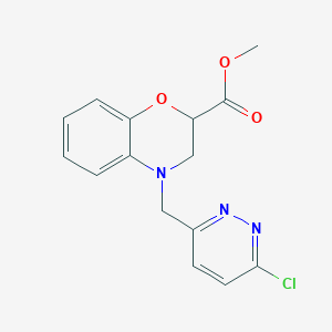 molecular formula C15H14ClN3O3 B2553801 Methyl 4-[(6-chloropyridazin-3-yl)methyl]-2,3-dihydro-1,4-benzoxazine-2-carboxylate CAS No. 2249186-79-4