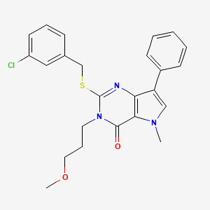 2-((3-chlorobenzyl)thio)-3-(3-methoxypropyl)-5-methyl-7-phenyl-3H-pyrrolo[3,2-d]pyrimidin-4(5H)-one