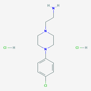 molecular formula C12H20Cl3N3 B2553807 2-[4-(4-Chlorophenyl)piperazin-1-yl]ethanamine;dihydrochloride CAS No. 2551114-62-4
