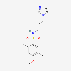 molecular formula C15H21N3O3S B2553811 N-(3-咪唑-1-基丙基)-4-甲氧基-2,5-二甲基苯磺酰胺 CAS No. 838867-51-9