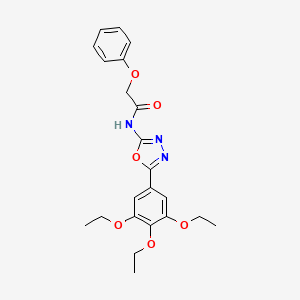 molecular formula C22H25N3O6 B2553820 2-phenoxy-N-[5-(3,4,5-triethoxyphenyl)-1,3,4-oxadiazol-2-yl]acetamide CAS No. 891130-87-3