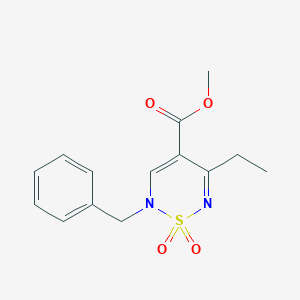 methyl 2-benzyl-5-ethyl-1,1-dioxo-2H-1lambda6,2,6-thiadiazine-4-carboxylate