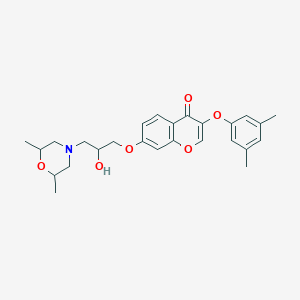 molecular formula C26H31NO6 B255383 7-[3-(2,6-Dimethylmorpholin-4-yl)-2-hydroxypropoxy]-3-(3,5-dimethylphenoxy)chromen-4-one 
