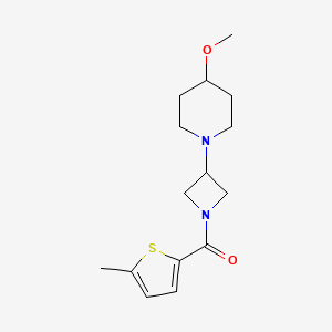 molecular formula C15H22N2O2S B2553830 4-Methoxy-1-[1-(5-methylthiophene-2-carbonyl)azetidin-3-yl]piperidine CAS No. 2034490-11-2