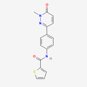 molecular formula C16H13N3O2S B2553833 N-(4-(1-methyl-6-oxo-1,6-dihydropyridazin-3-yl)phenyl)thiophene-2-carboxamide CAS No. 941979-83-5