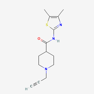 molecular formula C14H19N3OS B2553845 N-(4,5-二甲基-1,3-噻唑-2-基)-1-丙-2-炔基哌啶-4-甲酰胺 CAS No. 1444111-20-9