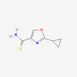 molecular formula C7H8N2OS B2553852 2-Cyclopropyl-1,3-oxazole-4-carbothioamide CAS No. 2126178-44-5