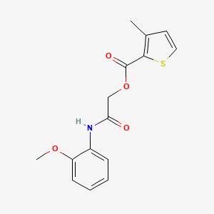 molecular formula C15H15NO4S B2553857 2-((2-甲氧基苯基)氨基)-2-氧代乙基 3-甲硫代吩-2-羧酸酯 CAS No. 721901-70-8