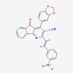 4-(1,3-benzodioxol-5-yl)-2-[(E)-2-(3-nitrophenyl)ethenyl]-5-oxoindeno[1,2-b]pyridine-3-carbonitrile