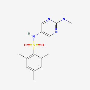 molecular formula C15H20N4O2S B2553867 N-(2-(二甲基氨基)嘧啶-5-基)-2,4,6-三甲基苯磺酰胺 CAS No. 1396810-20-0