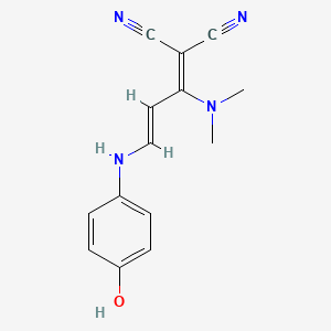 2-[(2E)-1-(dimethylamino)-3-[(4-hydroxyphenyl)amino]prop-2-en-1-ylidene]propanedinitrile