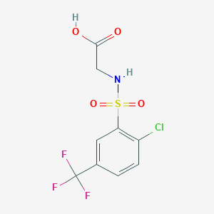molecular formula C9H7ClF3NO4S B2553876 2-[2-Chloro-5-(trifluoromethyl)benzenesulfonamido]acetic acid CAS No. 732291-51-9